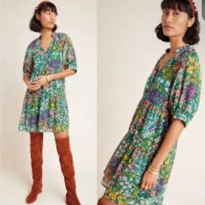 Anthropologie Maeve Melinda Floral Tiered Flowy Dress XS